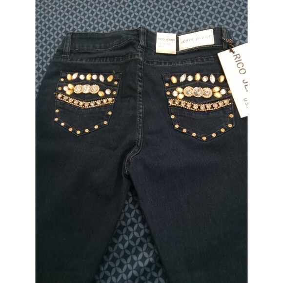 JEANS STRETCH DENIM DARK BLUE WAIST 31 IN 7-8 RC8SN SZ7, SKINNY JEANS, HAVE GEMO - Picture 2 of 7